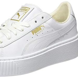 Puma Women Basket Platform Core Sneaker White Gold
